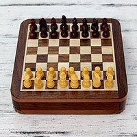 Wood travel chess set,