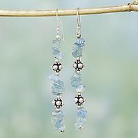 Aquamarine dangle earrings,