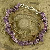 Amethyst beaded bracelet,