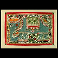 Madhubani painting Mighty Elephant India