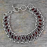 Garnet wristband bracelet,