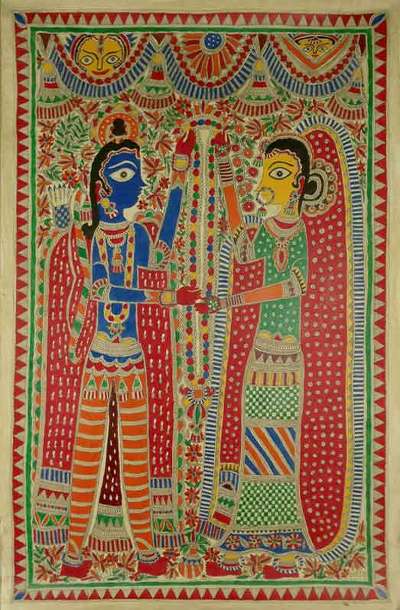Madhubani painting, Rama and Sita