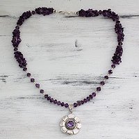 Amethyst floral necklace,