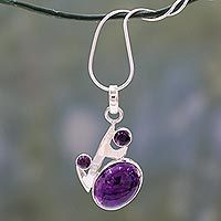 Amethyst pendant necklace,
