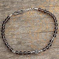 Smoky quartz anklet,