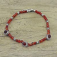 Carnelian anklet,