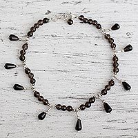 Smoky quartz anklet,