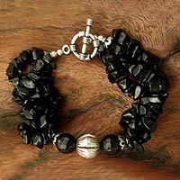 Onyx torsade bracelet,
