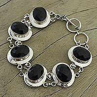 Onyx link bracelet,