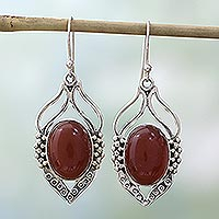 Carnelian dangle earrings Passion Leaf India