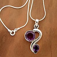 Amethyst pendant necklace,
