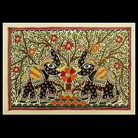 Madhubani painting Royal Roar India