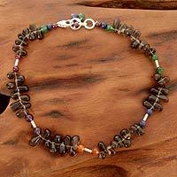 Smoky quartz anklet,