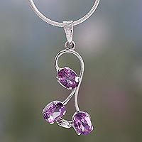 Amethyst pendant necklace,