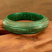 Wood bangle bracelet, 'Empress' - Wood Bangle Bracelet