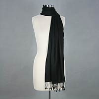 Wool scarf Ebony Warmth India