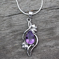 Featured review for Amethyst flower necklace, Bengal Blossom