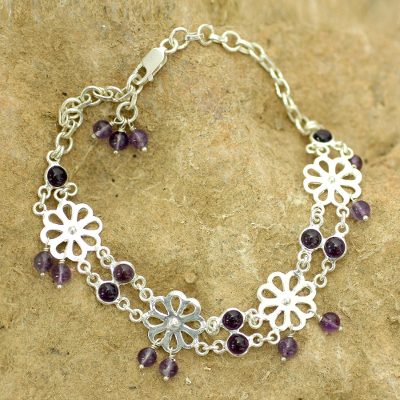 Amethyst anklet, Floral Dancer