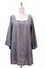 Beaded cotton blouse, 'Romance' - Artisan Crafted Cotton Embroidered and Beaded Blouse Top (image 2c) thumbail