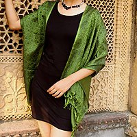 Banarasi silk shawl,