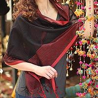 Cotton and silk shawl,