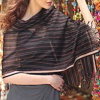 Cotton and silk shawl,