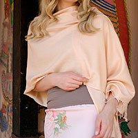 Wool and silk blend shawl, 'Feminine' - Wool and silk blend shawl