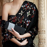 Wool and silk shawl,