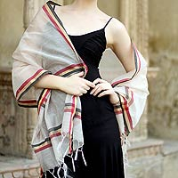 Cotton and silk shawl Regal Madhya India