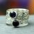 Amethyst stacking rings, 'Mystical Muse' (set of 3) - Amethyst with Sterling Silver 3 Stacking Rings from India thumbail