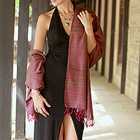 Silk shawl Holiday Plum India