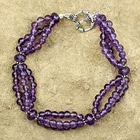 Amethyst beaded bracelet,
