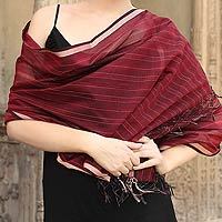 Cotton and silk shawl,