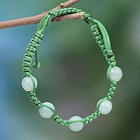 Aventurine Shambhala-style bracelet, 'Healing Love' - Aventurine Macrame Shambhala-style Bracelet from India 