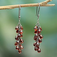 Garnet cluster earrings,