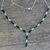 Green onyx and topaz Y necklace, 'Valley Dreamer' - Green Onyx and Blue Topaz Y Necklace thumbail