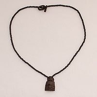 Ebony pendant necklace,