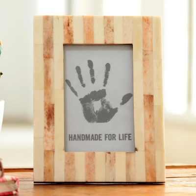 Bone photo frame, Earth Shadow (4x6)