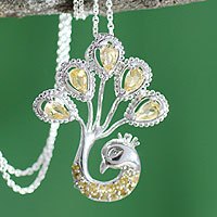 Citrine pendant necklace,