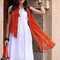Silk shawl Tribal Scenes India