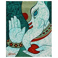 'Blessing for You' - Acrylic Hindu Painting