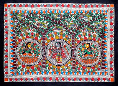 Madhubani painting, Benevolent Krishna