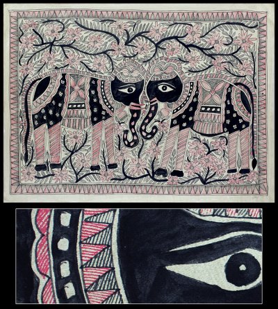 Madhubani painting, Elephant Union