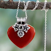 Carnelian heart necklace Love Declared India