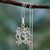 Gold accent and garnet pendant necklace, 'Ganesha Om' - Gold Accent Pendant Necklace thumbail