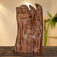 Reclaimed wood sculpture Family Together India