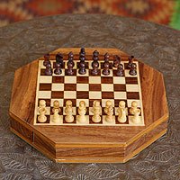 Wood travel chess set,