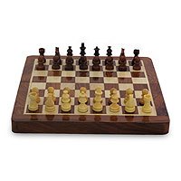 Wood chess and backgammon set,