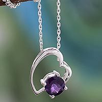 Amethyst heart necklace,