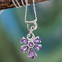 Amethyst pendant necklace, 'Lilac Blessings' - Amethyst pendant necklace